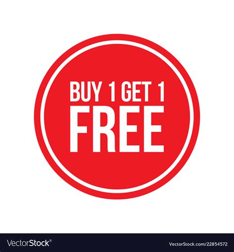Buy One Get One Free Sign Numbers Circular Vector Image