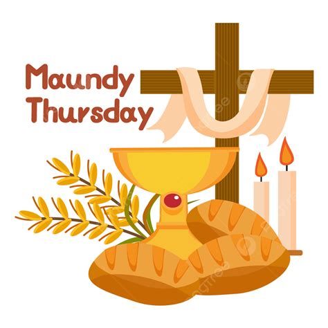 Maundy Thursday Vector Art Png Cross Bread Holy Communion Punk