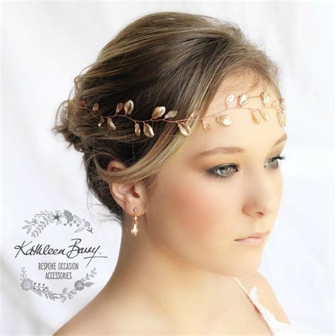 metallic leaf hair vine wreath rose gold south africa bridal accessories leaf bridal hair