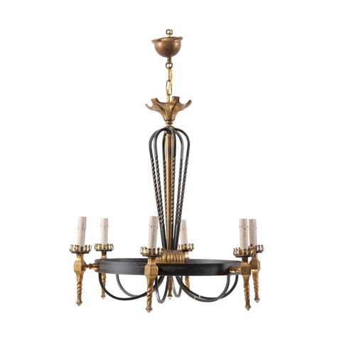 Check spelling or type a new query. Elegant French Black and Gold Iron Chandelier from the Mid ...