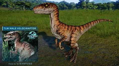 Tlw Male Velociraptor Skin Rjurassicworldevo