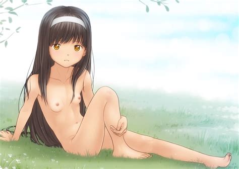 Kobayashi Yuji Copyright Request Highres 1girl Barefoot Black Hair