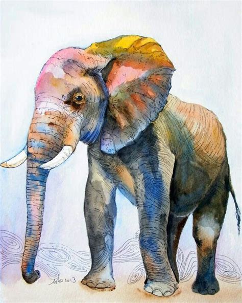 Pin By Ellen Davis On Elephants Watercolor Elephant Elephant Art