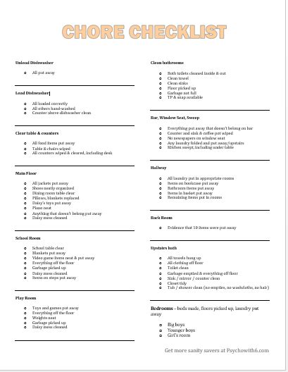 An Easy Free Chores For Kids Checklist That Works