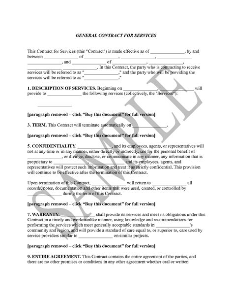Determining the type of employment relationship. General Contract For Services Template - Free Printable ...
