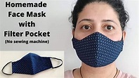 MAKE FABRIC FACE MASK AT HOME | DIY Face Mask with Filter Pocket | Easy ...