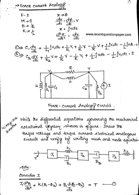 Control System Unit 1 Notes Recent Question Paper