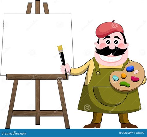 Artist Painter Vector Cartoon Flat Design Character Illustration