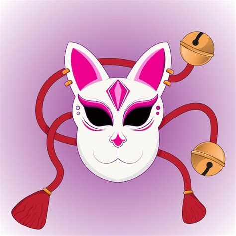 Premium Vector Rabbit Kitsune Mask With Sakura T Shirt Design Concept