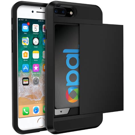 Tough Card Holder Slide Case Iphone 8 Plus 7 Plus Black