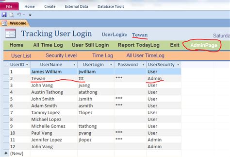 Sample Tracking User Login