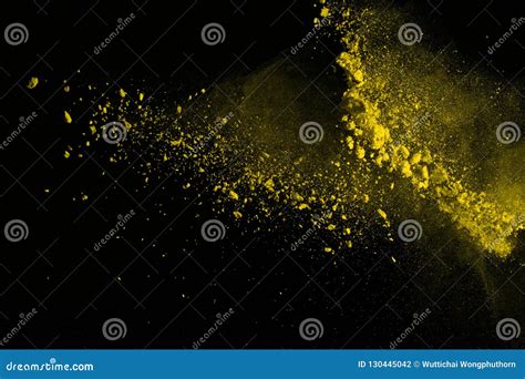 Gold Powder Particles Explosion Glitter Burst With Golden Texture