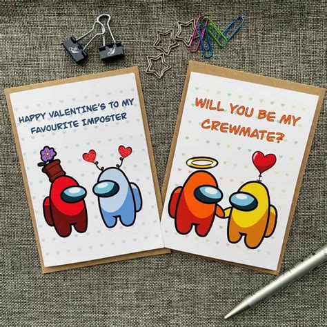 Among Us Valentine Cards Printable Cards