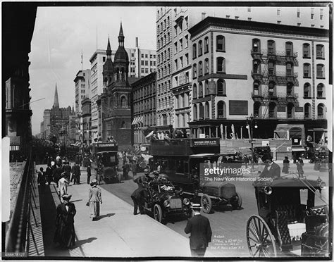 Fifth Avenue And 42nd Street New York New York 1909 Bw Photo Photo