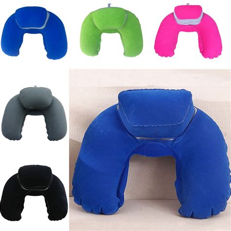 1pc Portable Travel Pillow Inflatable Neck Pillow U Shape Blow Up