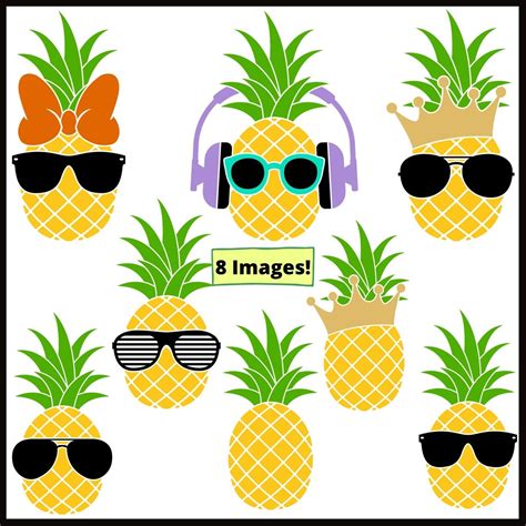 Pineapple Svg Pineapple Sunglasses Svg Pineapple Clipart Etsy Uk