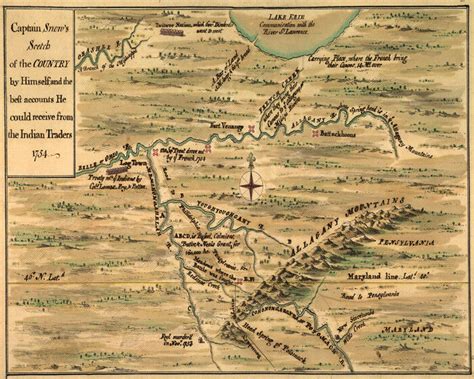 1754 Western Pennsylvania Ohio French Indian War Map Ebay