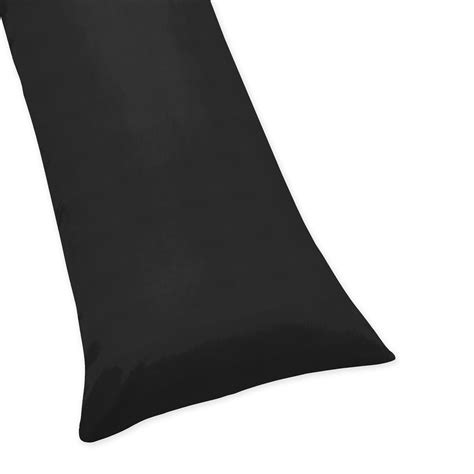Solid Black Full Length Body Pillow Cover