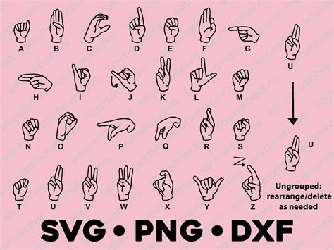 American Sign Language Alphabet Svg Png Dxf Cut File Cricut Etsy