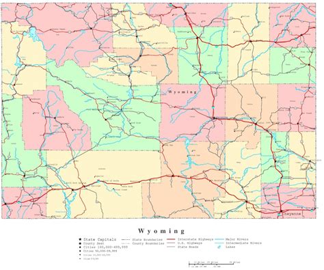 Printable Road Map Of Wyoming Printable Maps