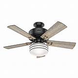 Fanzart designer fans for designer homes. Hunter 44-Inch Matte Black LED Ceiling Fan with Light with ...