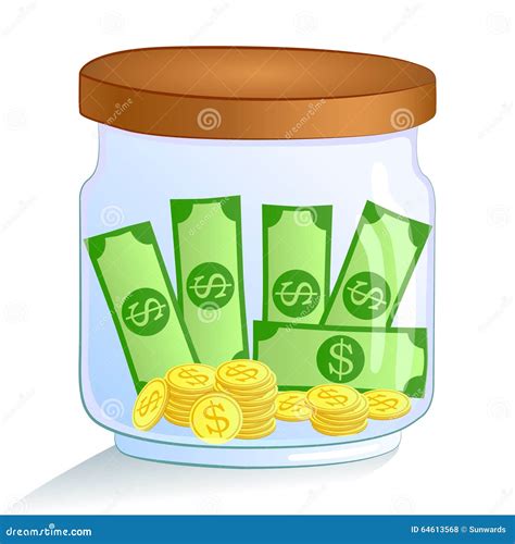 Saving Money Jar Vector Illustration Stock Vector Image 64613568