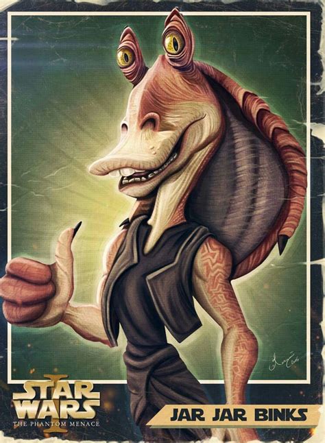 An Image Of A Cartoon Character From Star Wars With The Caption Jar Jar Binks