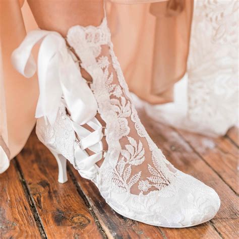 Vintage Lace Ankle Wedding Boots House Of Elliot