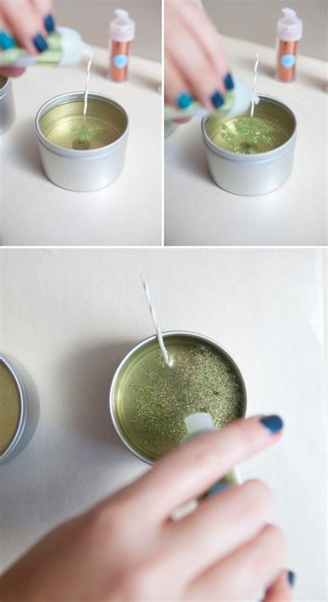 How To Make Diy Glitter Tin Candles ~ Its Super Easy Свечи с
