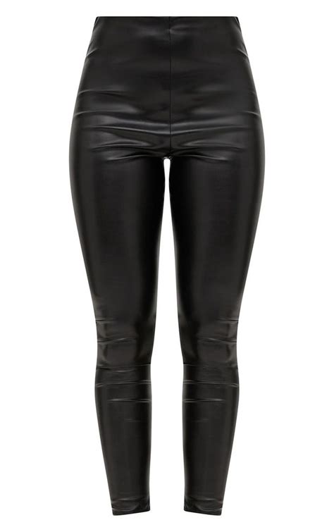 black faux leather high waisted leggings in 2020 high waisted leather leggings leather