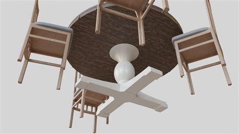Round Dining Table 3d Model Cgtrader