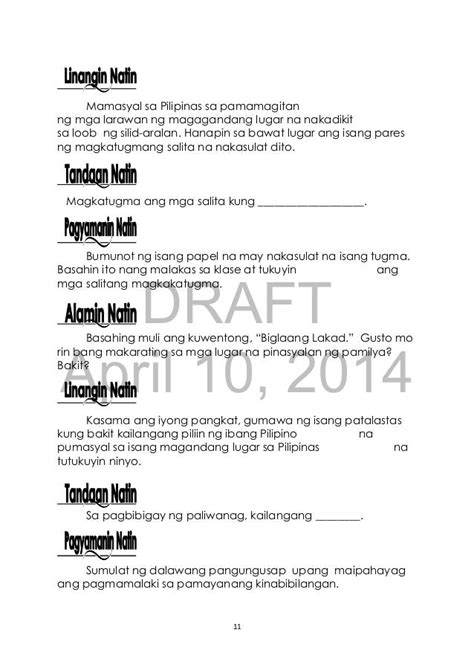 K To 12 Grade 3 Learners Material In Filipino