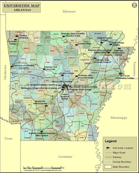 Colleges In Arkansas Map List Of Universities In Arkansas