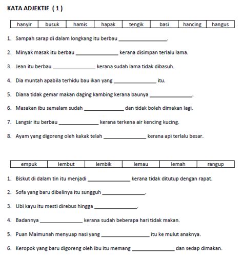 Kata adjektif modul latih tubi tatabahasa : UPSR Latihan Kata Adjektif - Free Download PDF - Mykssr.com