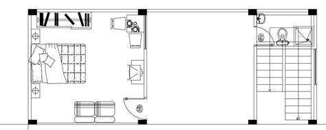 The Column Location Layout Of The 8x10m First Floor House Plan Bedroom