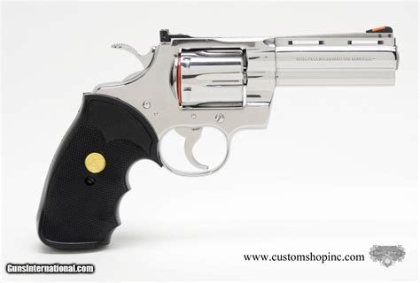 Colt Python 357 Mag 4 Inch Bright Stainless Finish Like New In Blue
