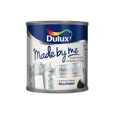 Gold, also called golden, is a color. Dulux Made by Me Metallic Paint 125ml Stunning Silver
