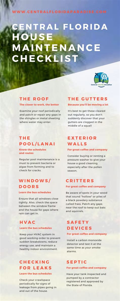 Show Your Florida House Some Love Home Maintenance Checklist