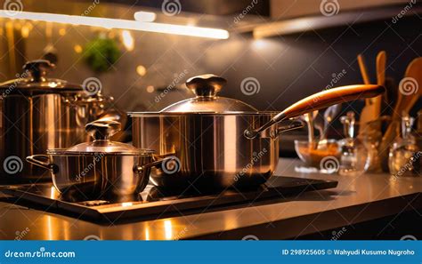 Modern Culinary Elegance: Gourmet Cooking Utensils Collection Stock