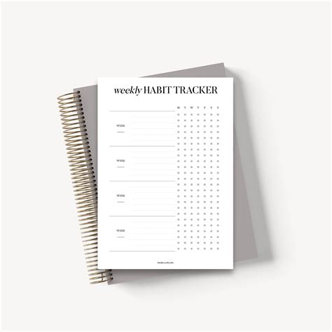 A5 Habit Tracker Planner Printable Insert Weekly And Etsy Habit