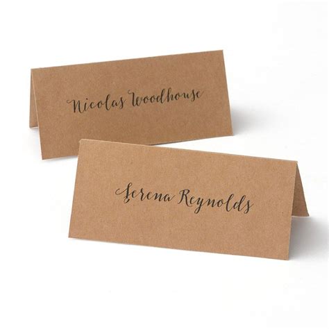 Printable Kraft Place Cards By Celebrate It | Printable place cards, Place card template, Place 