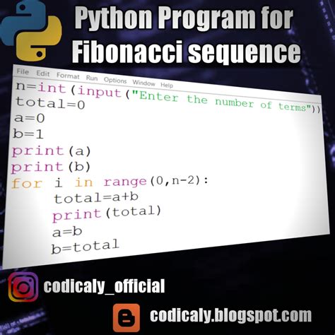 Python Program To Print The Fibonacci Sequence Programming Code