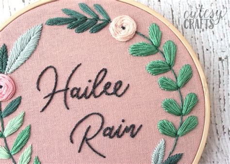Maybe you would like to learn more about one of these? Floral Name Embroidery Hoop Pattern | Name embroidery ...