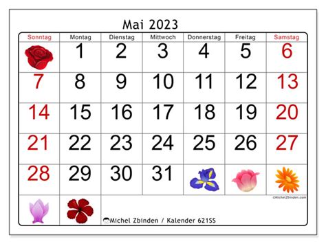 Kalender Mai 2023 Zum Ausdrucken “621ss” Michel Zbinden At