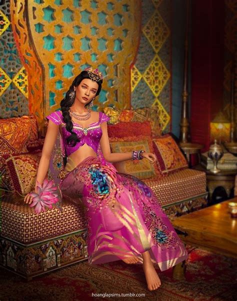 Princess Jasmine Full Body Outfit And Crown At Hoanglaps Sims Sims 4