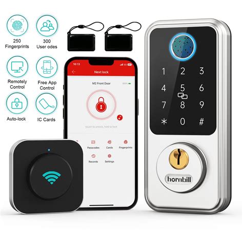 Hornbill Wifi Smart Lock Fingerprint Keyless Entry Door Lock 8 In 1