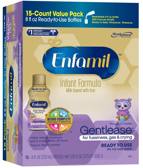 Enfamil Gentlease Neuropro Ready To Feed Infant Formula Bottles 8 Fl