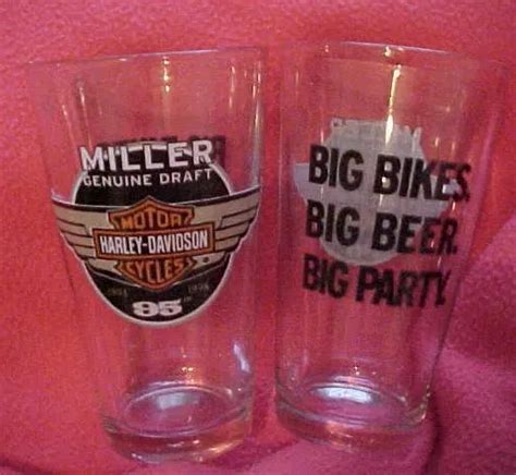 Harley Davidson Th Anniversary Miller Genuine Draft Pint Beer Glases