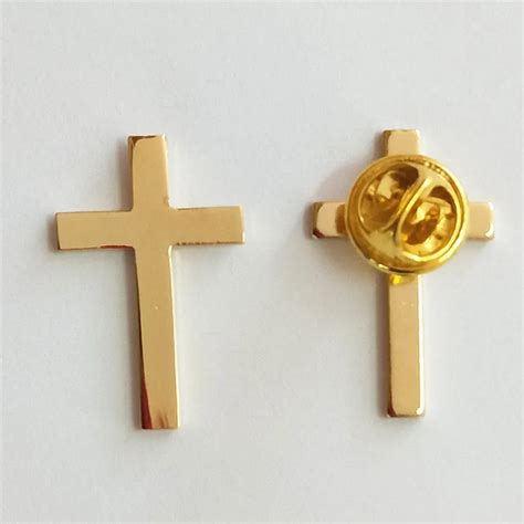 Gold Colour Holy Cross Religious Christian Brooch Pin Badge Buy Cross