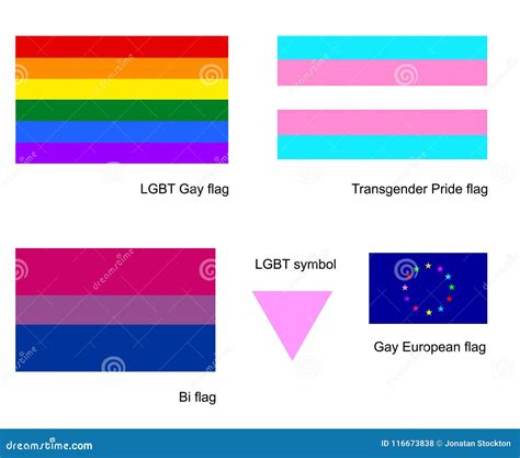 Sistema Del Icono De Las Banderas Del Gay De Lgbt Aislado En El Fondo Blanco Bandera Del